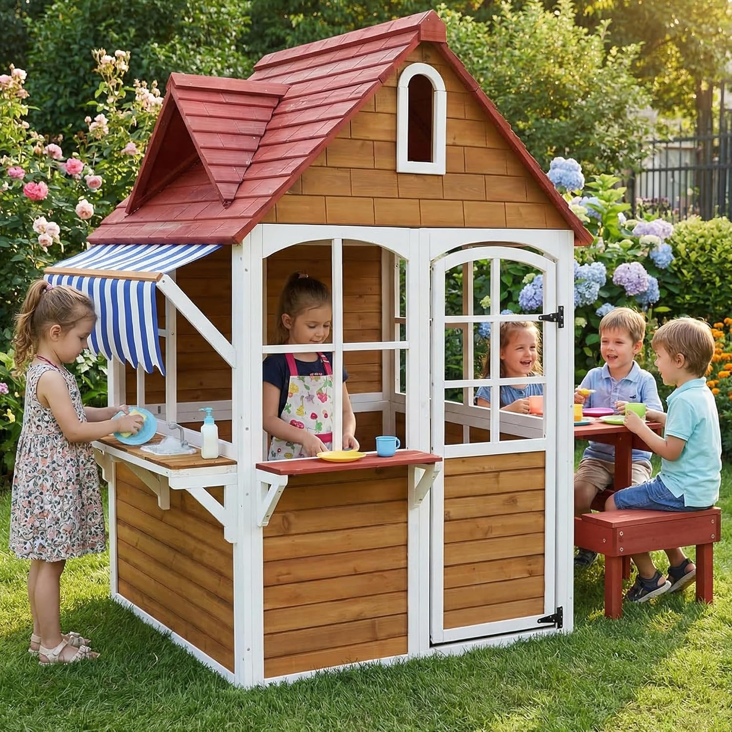 Kids Outdoor Sink - #Outdoor Wooden Kids Playhouse with Sink