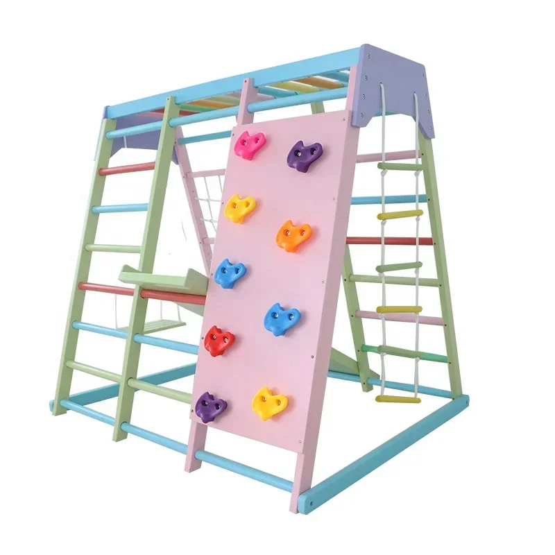 Kids Outdoor Climbing Equipment - Kids Wooden Climbing Frame Indoor Set