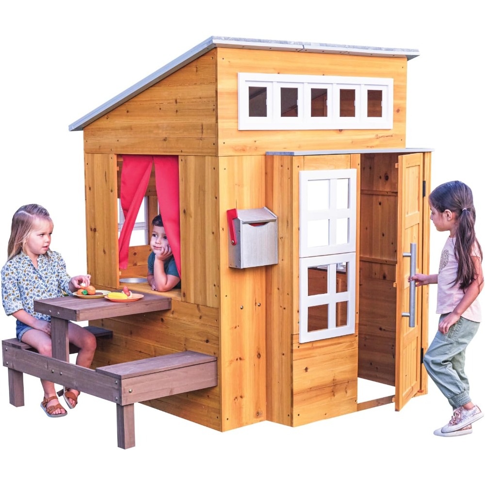 Modern Outdoor Wooden Playhous - Kids Outdoor Grill Set ulasan dan harga