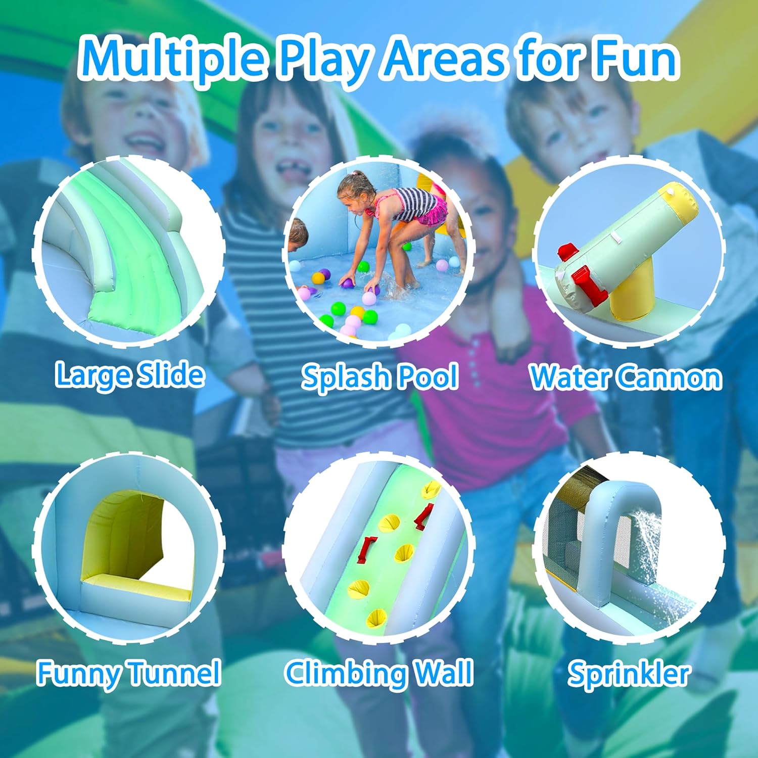6-in-1 Inflatable Kids Bounce  - Kids Outdoor Water Park ulasan dan harga
