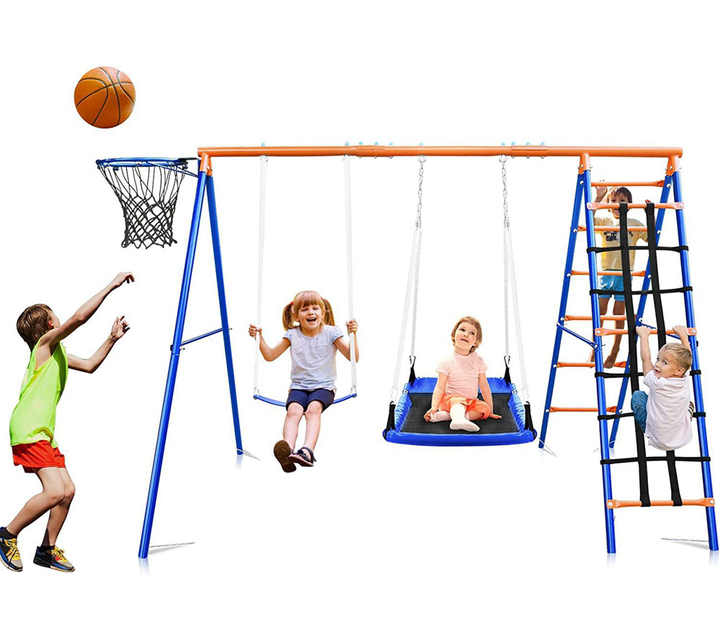 3-in-1 Kids Swing Slide Climbi - Kids Outdoor Swing Set With Slide ulasan dan harga