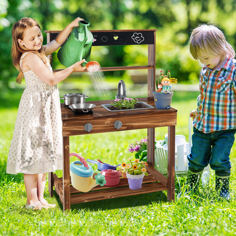 Outdoor Mud Kitchen for Kids w - Kids Outdoor Sink ulasan dan harga