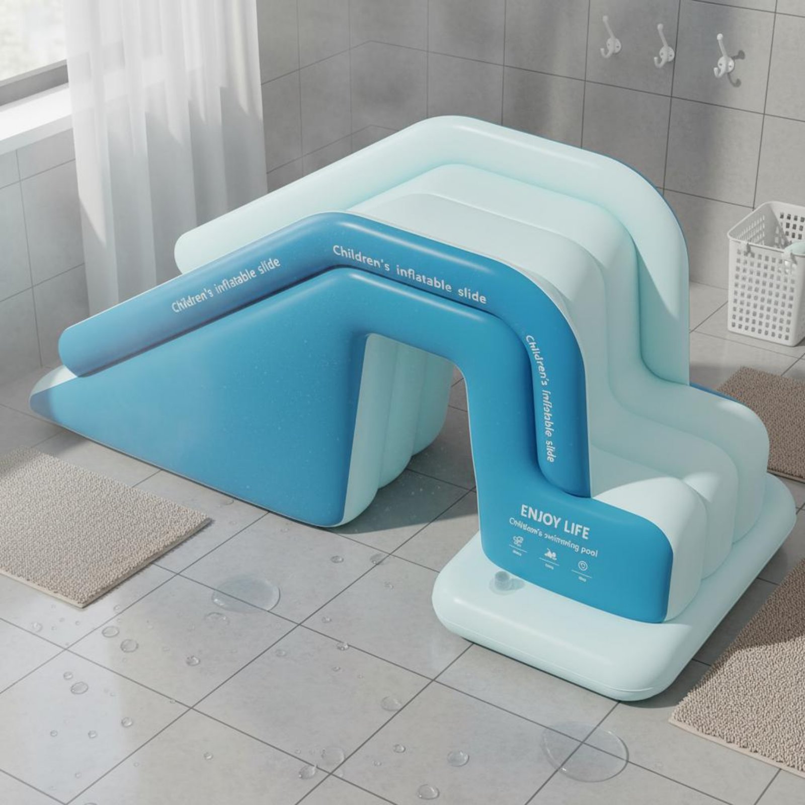 Inflatable Pool Slide Foldable - Kids Outdoor Water Park ulasan dan harga
