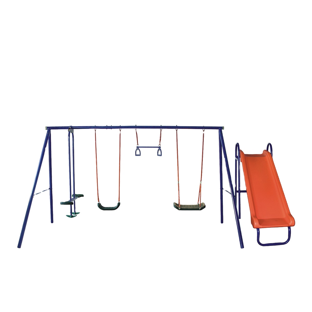 wr-Wholesale Cheap Six Station - Kids Outdoor Swing Set With Slide ulasan dan harga