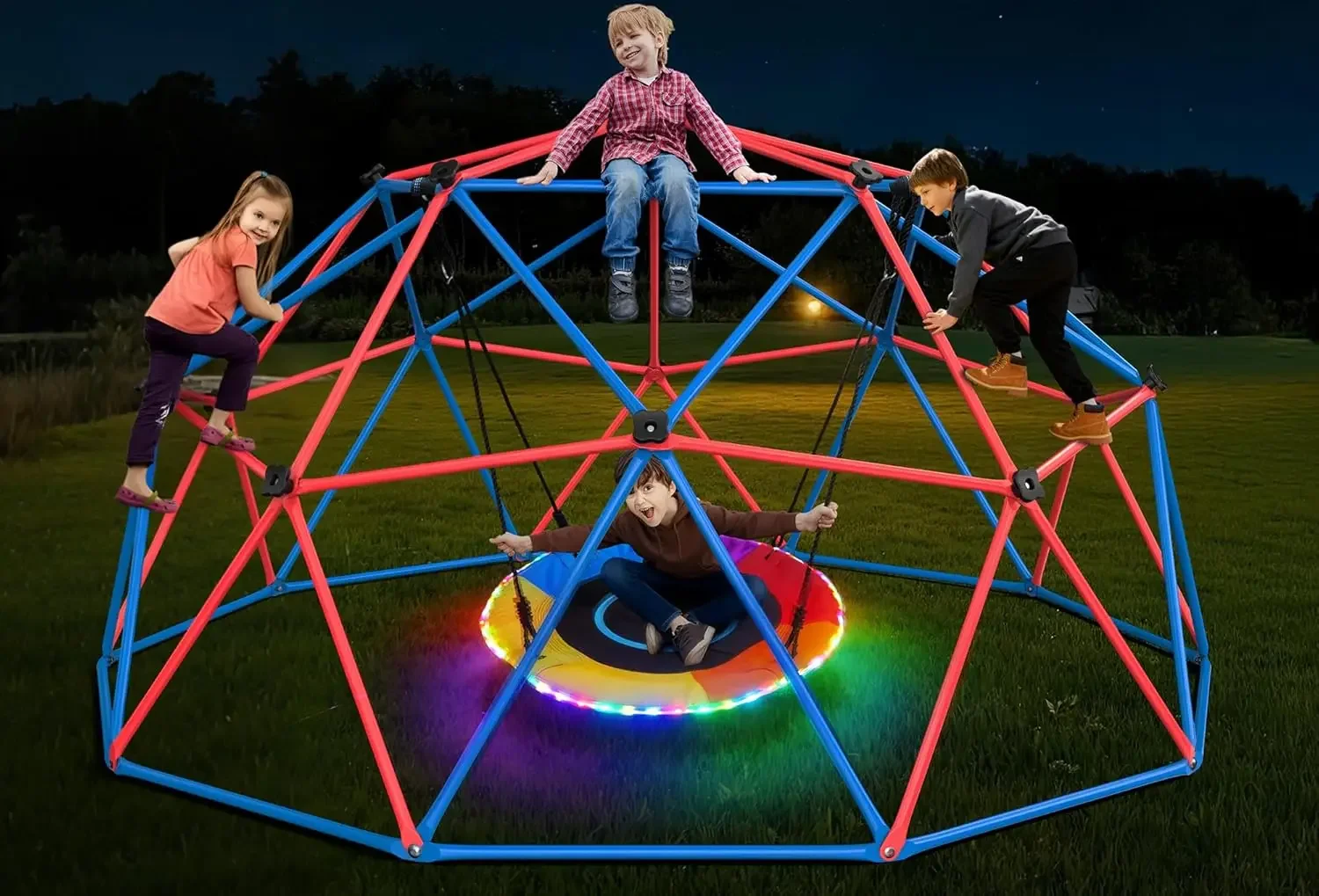 Hapfan Climbing Dome Swing Set - Kids Outdoor Jungle Gym ulasan dan harga