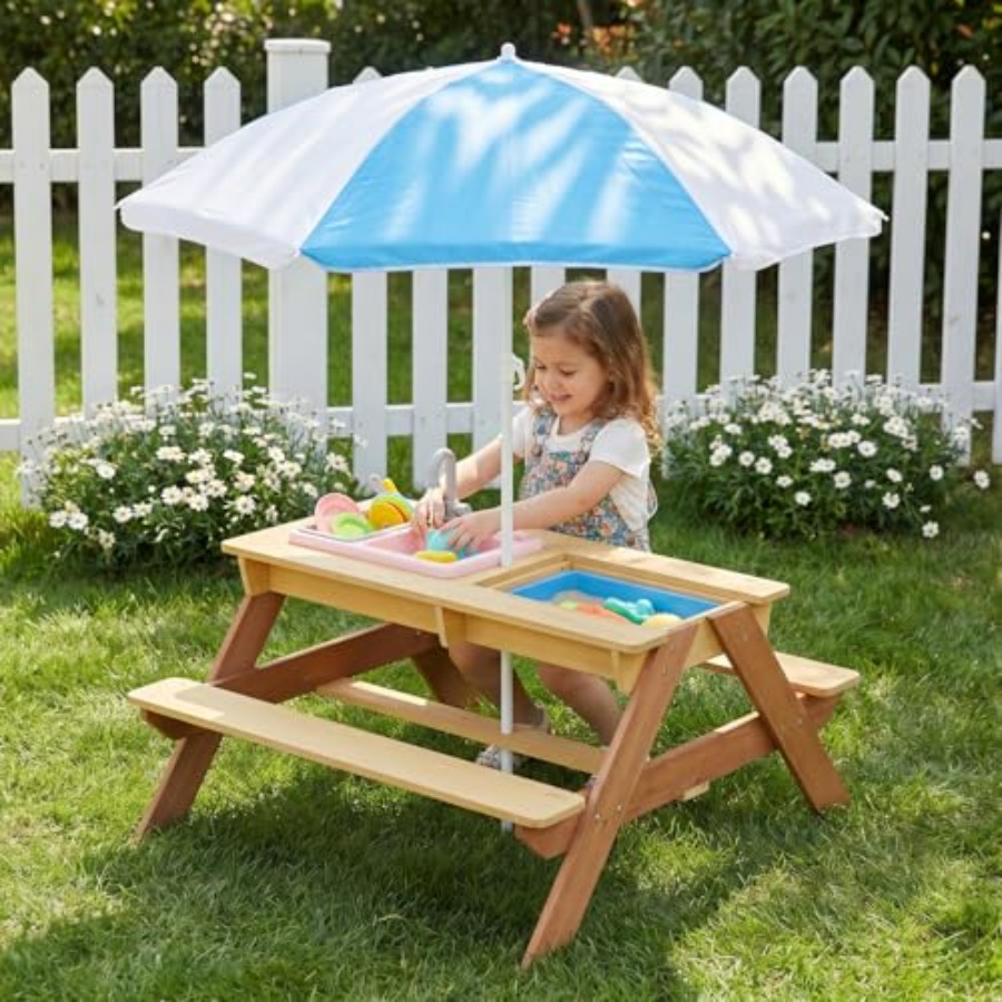 Outdoor kids picnic table with - Kids Outdoor Sink ulasan dan harga