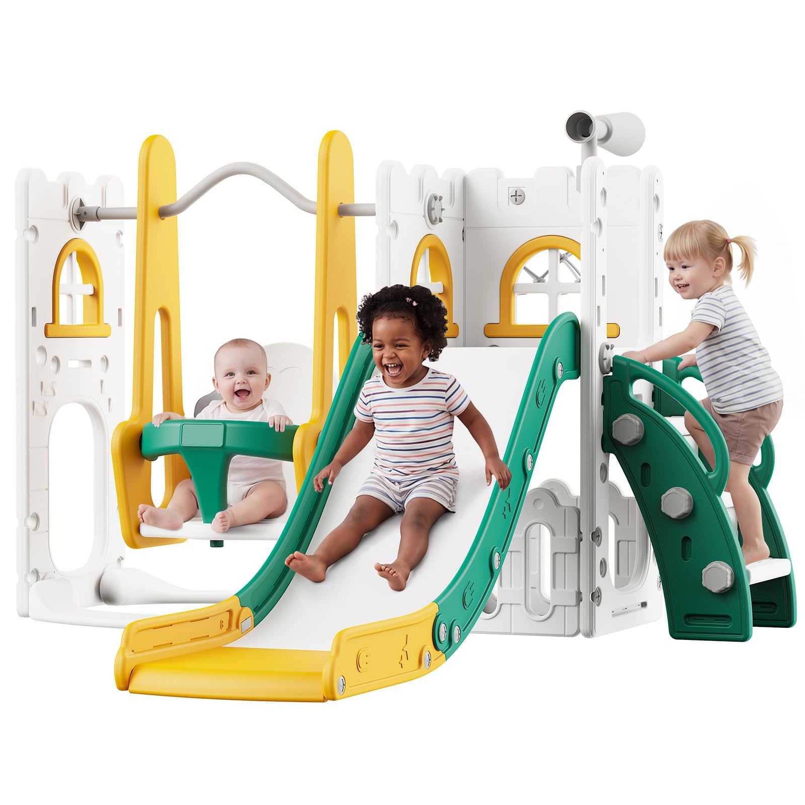 7 in 1 Toddler Slide And Swing - Kids Outdoor Swing Set With Slide ulasan dan harga