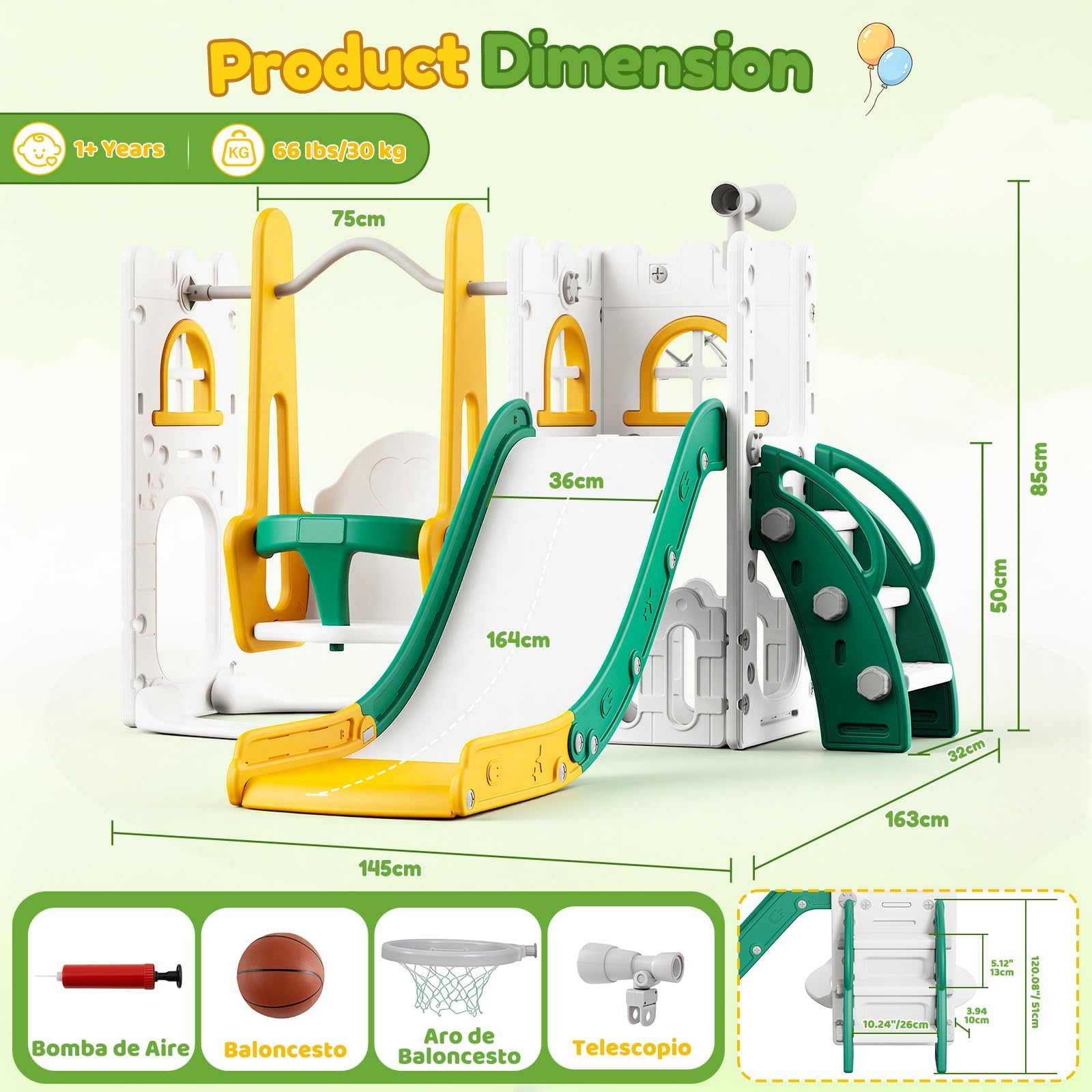 7 in 1 Toddler Slide And Swing - Kids Outdoor Swing Set With Slide ulasan dan harga