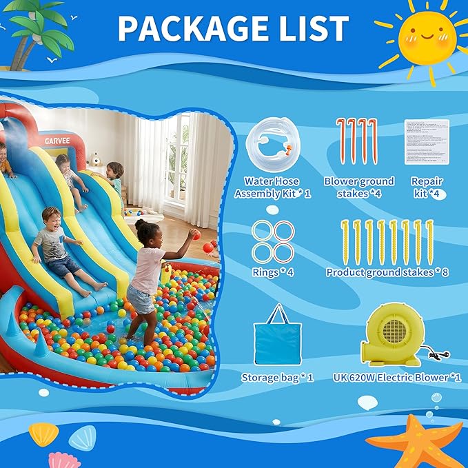 All-Season 8-in-1 Inflatable W - Kids Outdoor Water Park ulasan dan harga