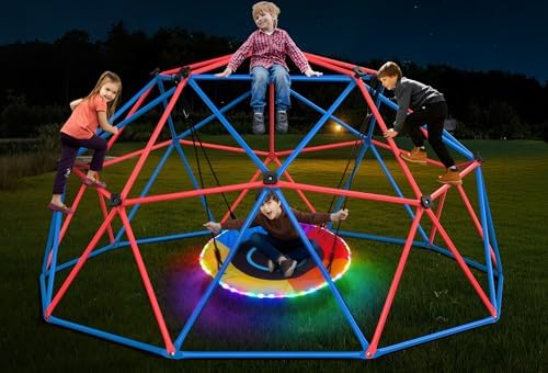 Clim Dome Swing Set with LED S - Kids Outdoor Jungle Gym ulasan dan harga
