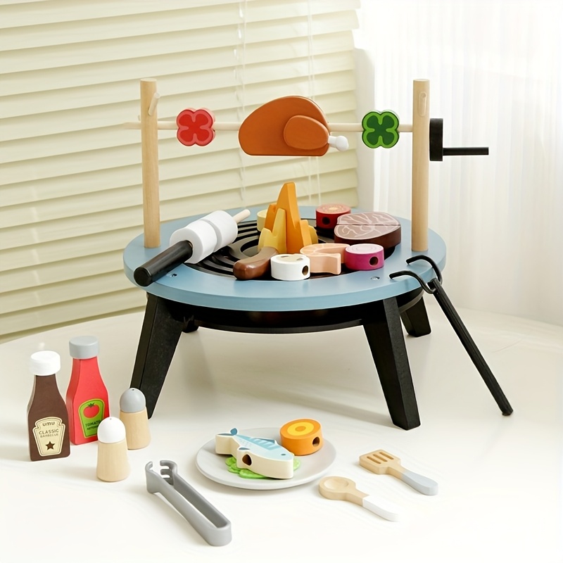 Wooden Barbecue Playset For Ki - Kids Outdoor Grill Set ulasan dan harga