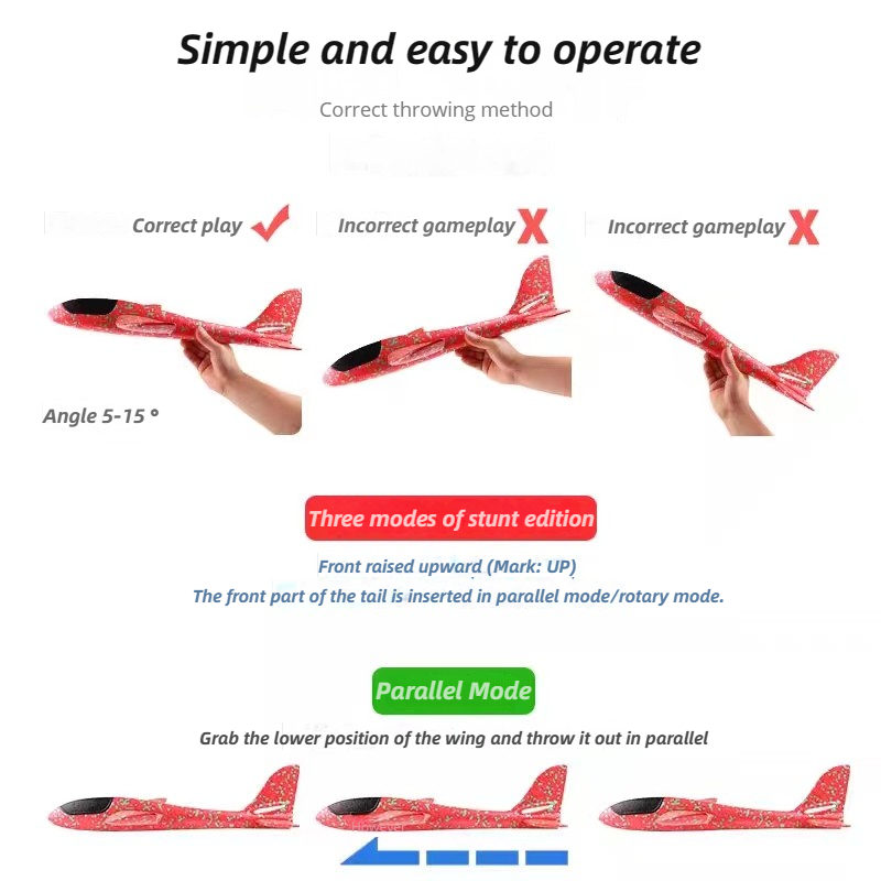 48cm Large Foam Airplane Child - Play Kids Outdoor ulasan dan harga