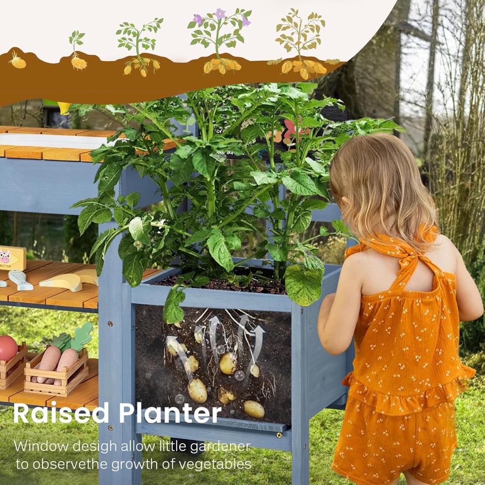 US Shipping Mud Kitchen for Ki - Kids Outdoor Sink ulasan dan harga