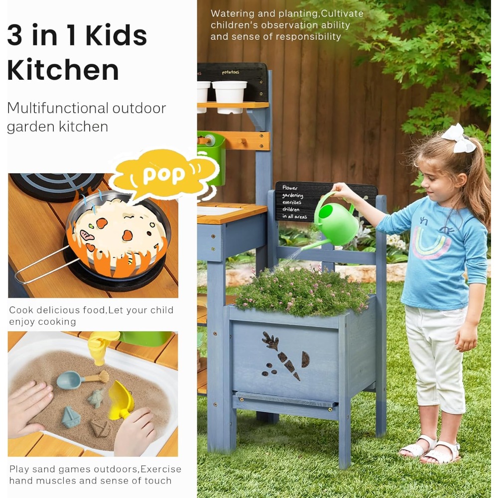 US Shipping Mud Kitchen for Ki - Kids Outdoor Sink ulasan dan harga