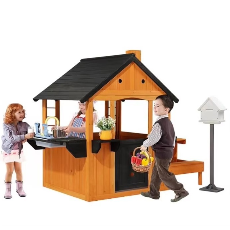 Kids Wooden Playhouse for Outd - Kids Outdoor Sink ulasan dan harga