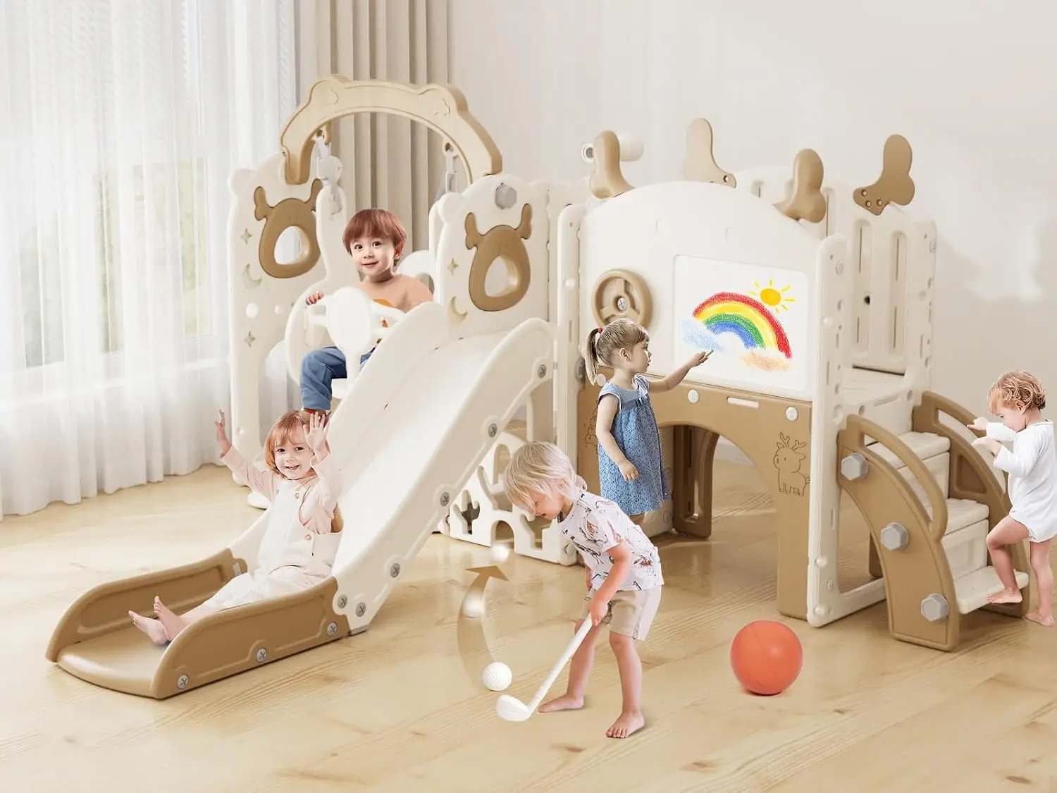 13-in-1 Toddler Slide and Swin - Kids Outdoor Swing Set With Slide ulasan dan harga