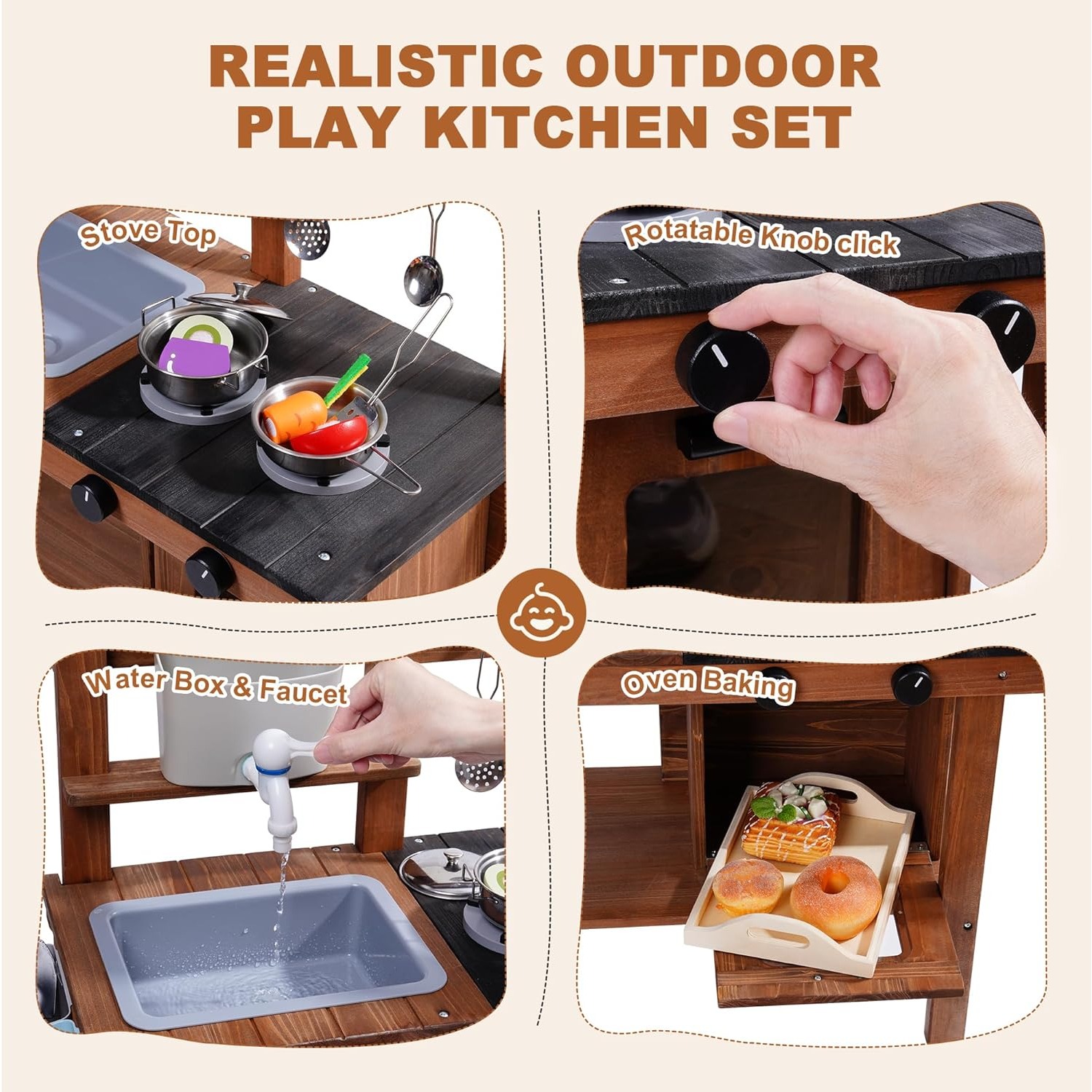 Outdoor Mud Kitchen Toy for Ki - Kids Outdoor Sink ulasan dan harga