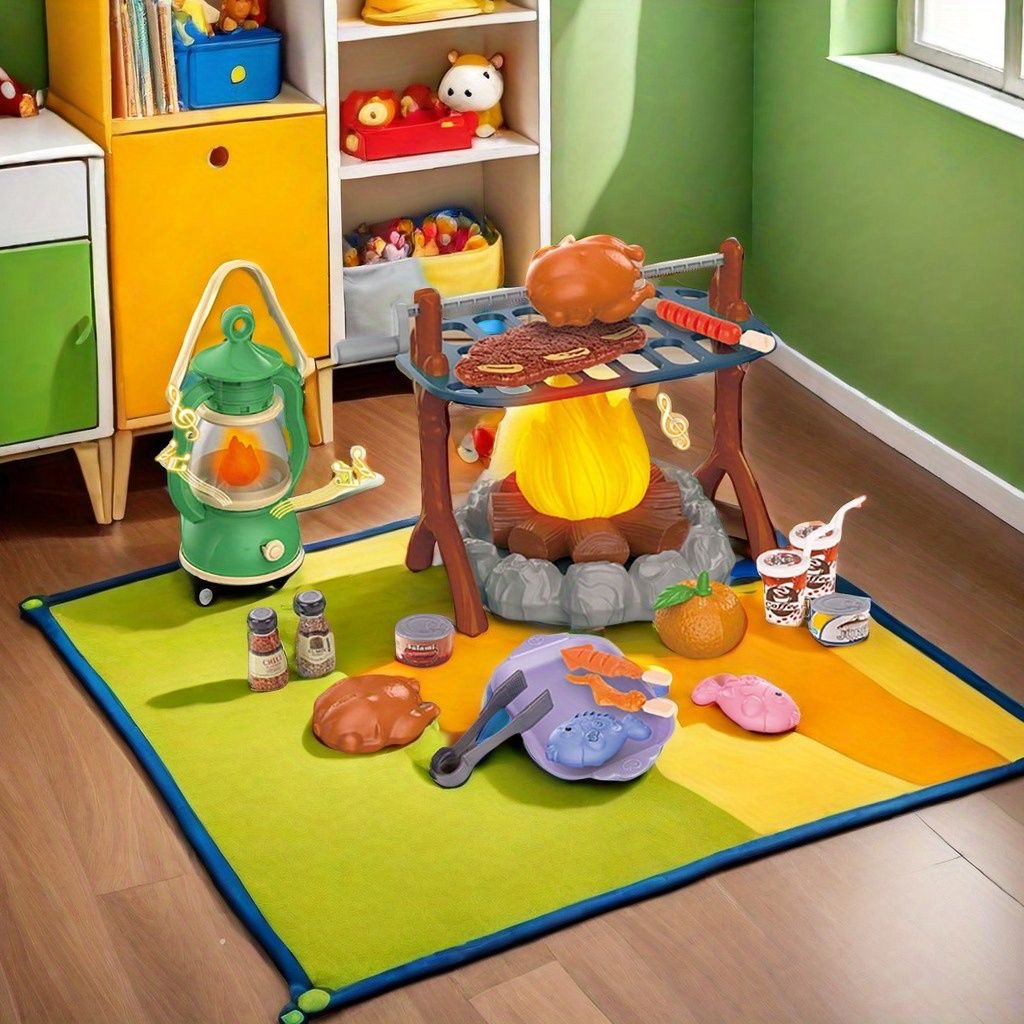 Kids Camping Play Set with LED - Kids Outdoor Grill Set ulasan dan harga