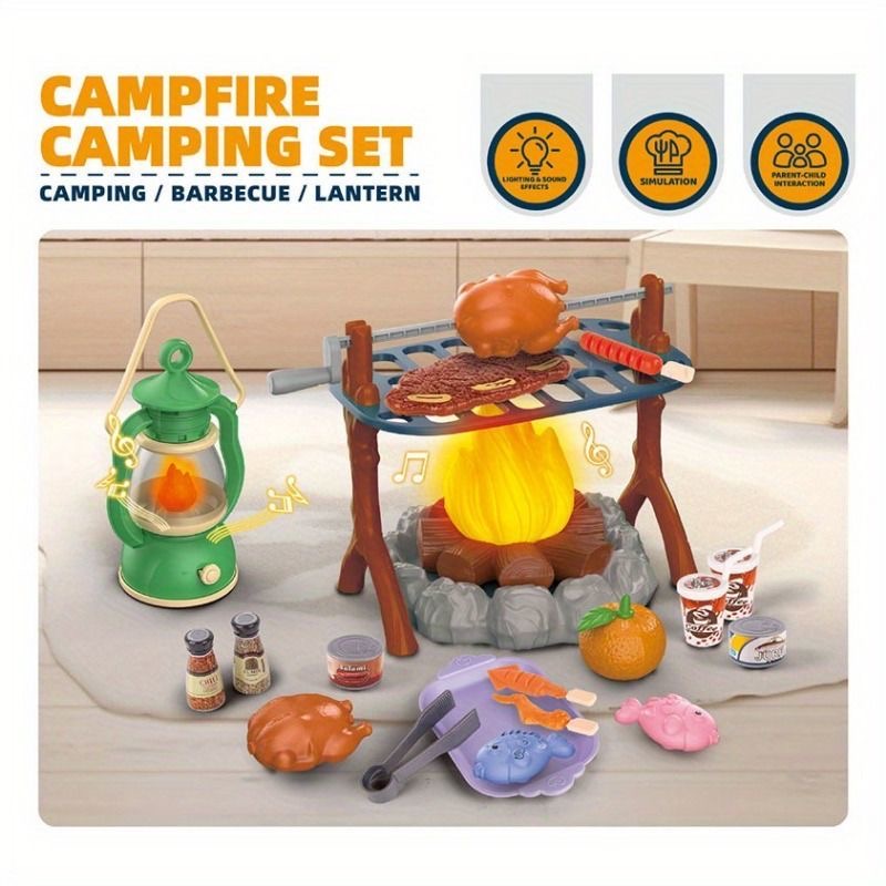 Kids Camping Play Set with LED - Kids Outdoor Grill Set ulasan dan harga