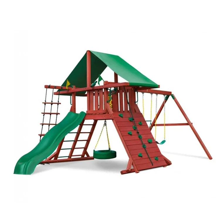 2026 Outdoor Wooden Small Play - Kids Outdoor Swing Set With Slide ulasan dan harga