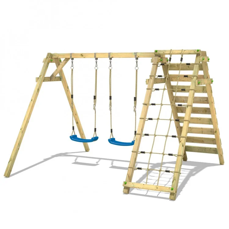 2026 Outdoor Wooden Small Play - Kids Outdoor Swing Set With Slide ulasan dan harga