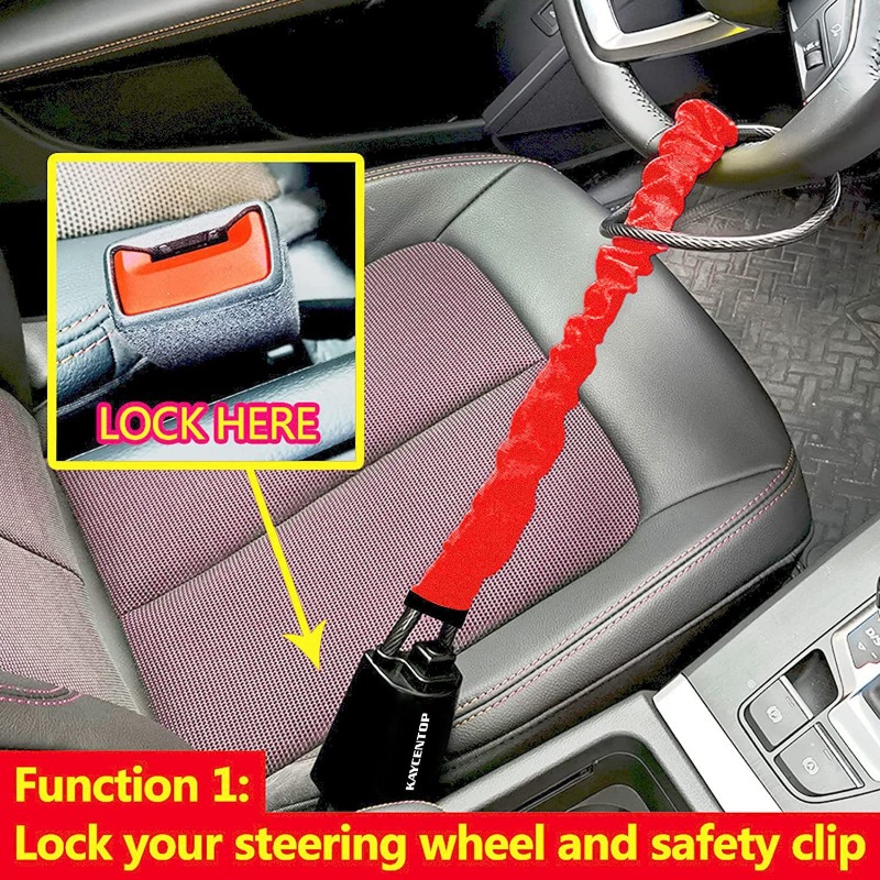 Car Steering Wheel Steel Lock  - Swing Seat Belt ulasan dan harga