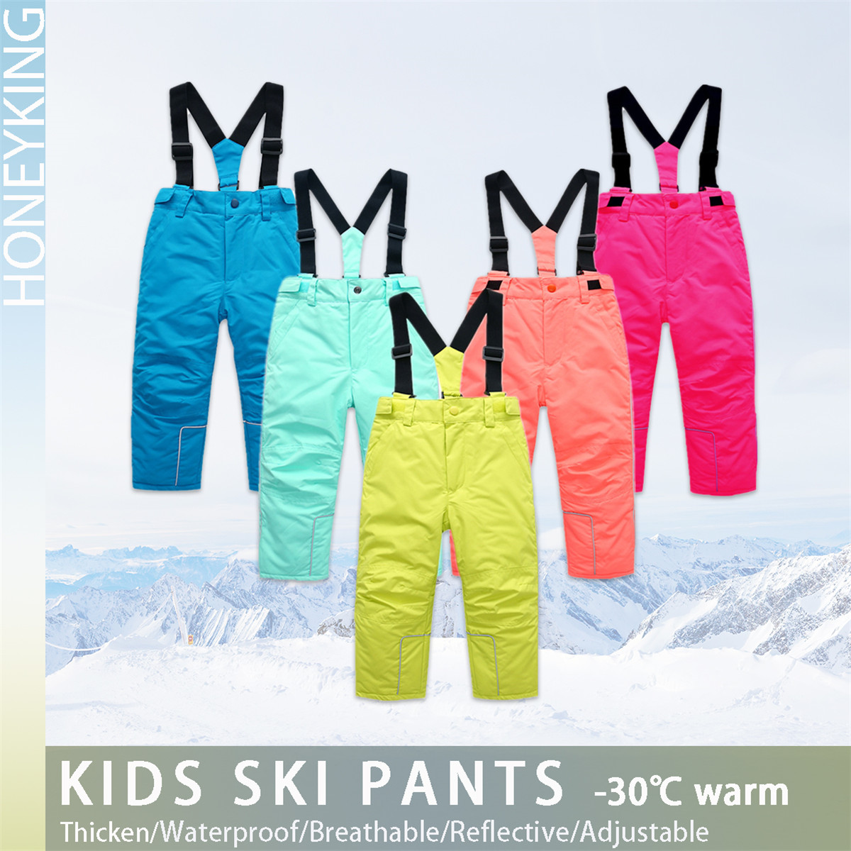 HONEYKING Kids Ski Pants Winte - Kids Outdoor Jumpsuit ulasan dan harga