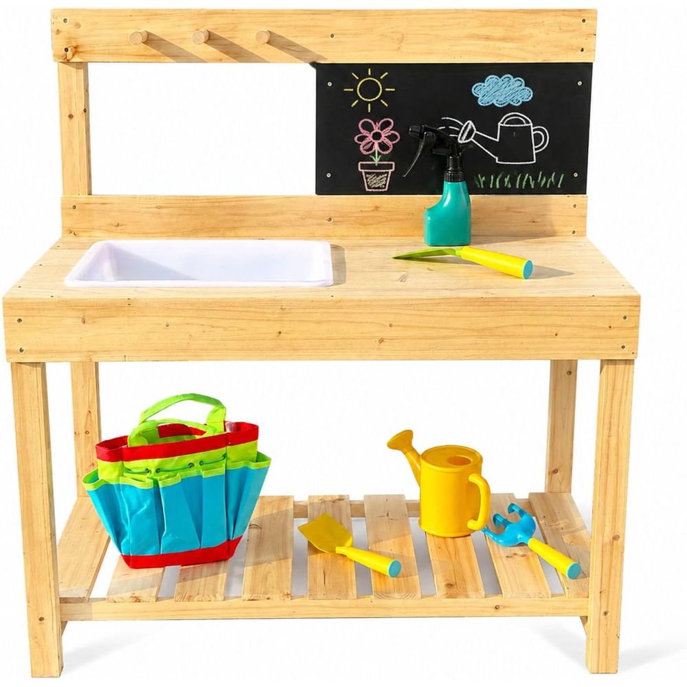 Kids Wooden Potting Bench Mud  - Kids Outdoor Sink ulasan dan harga